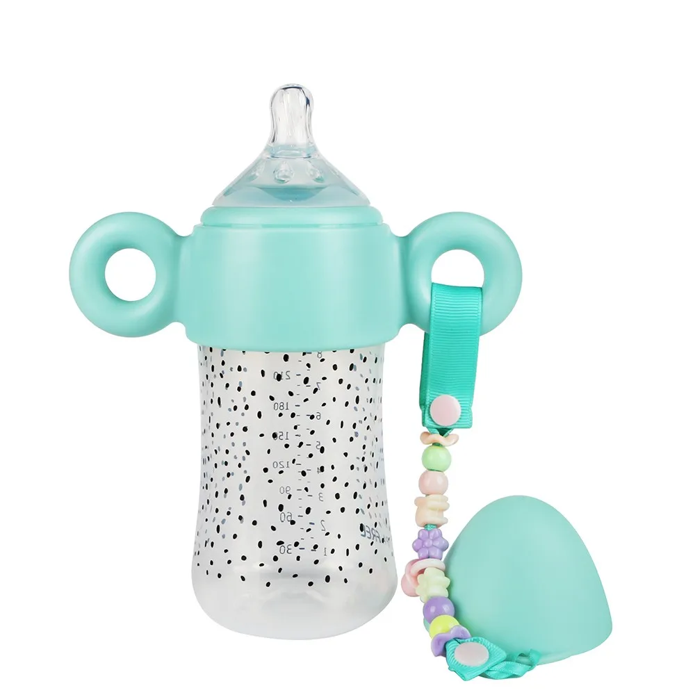 Small Moq Wholesale 8oz Glass Baby Milk Feeding Bottle With Antilost