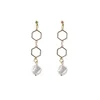 2019.Korean ins style simple geometric twist pearl earrings web celebrity fashion personality earrings FOR WOMEN
