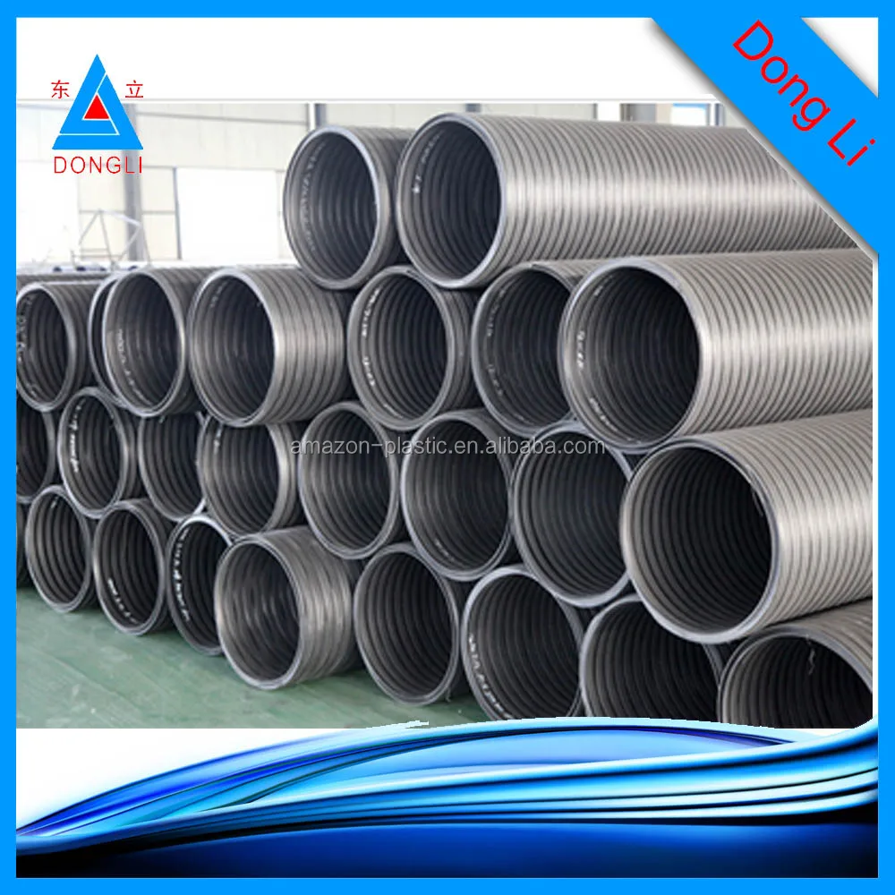 hdpe double wall corrugated drainage pipes sn4,sn8 pe drain pipe