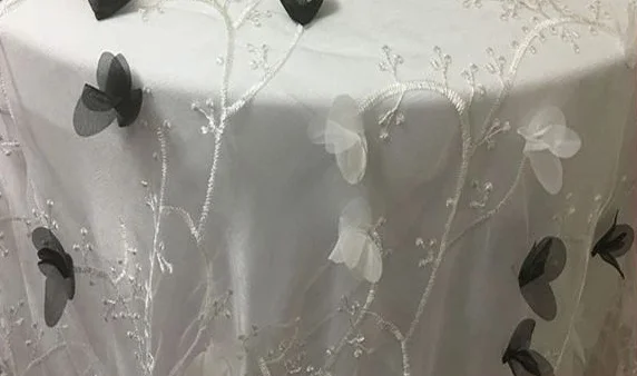 lace embroidery fancy wedding table cloth overlay