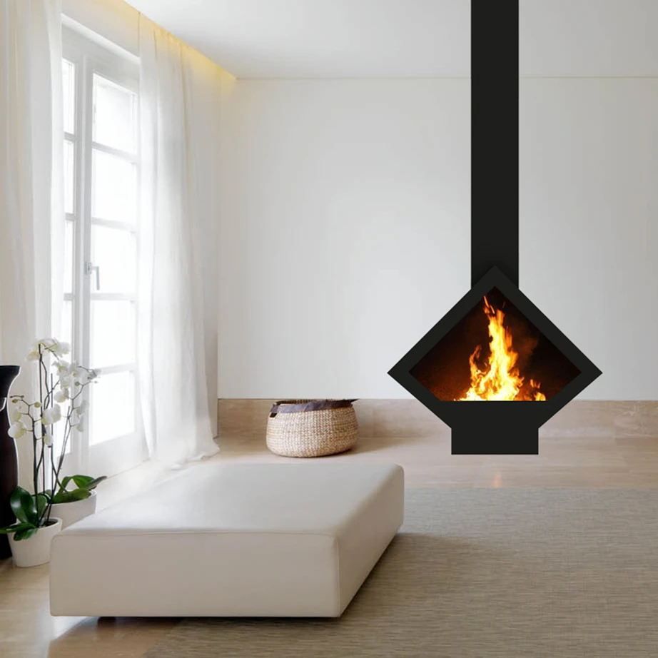 Decoration Hanging Fireplace Ceiling Mounted Wood Stove French