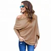 Women Sweater And Pullovers 2019 Autumn Winter Batwing Sleeve Full Long Sleeve Slash Neck Casual Korean Crocheted Ladies Sweater