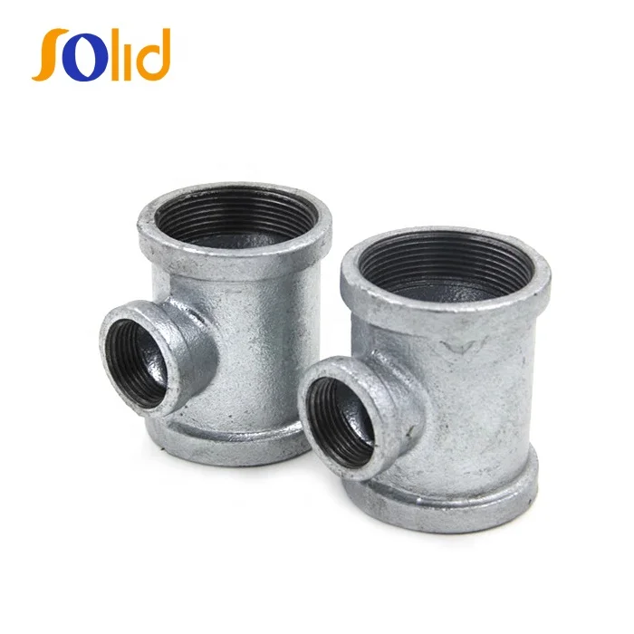 American Standard 150psi Malleable Iron Pipe Fitting Galvanized/Black Reducing Tee