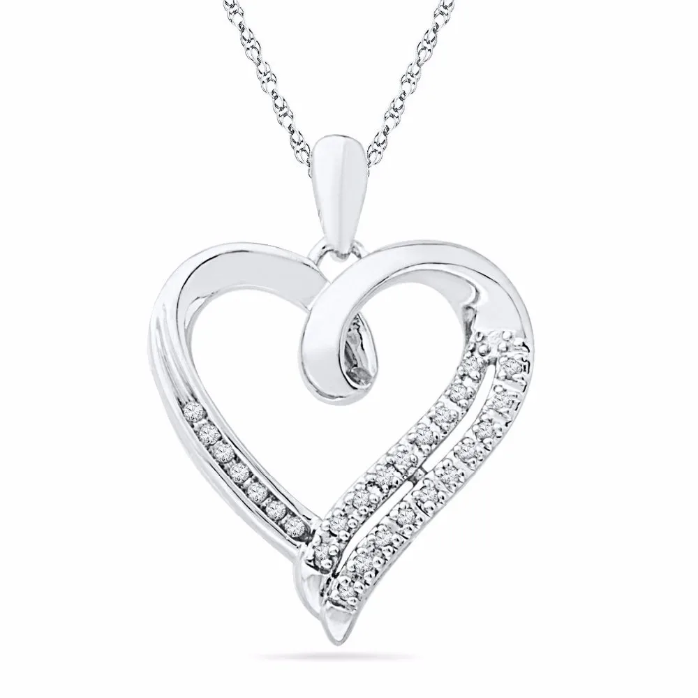 Wholesale 925 Sun Silver Heart Cz Shape Necklace With High Quality For ...