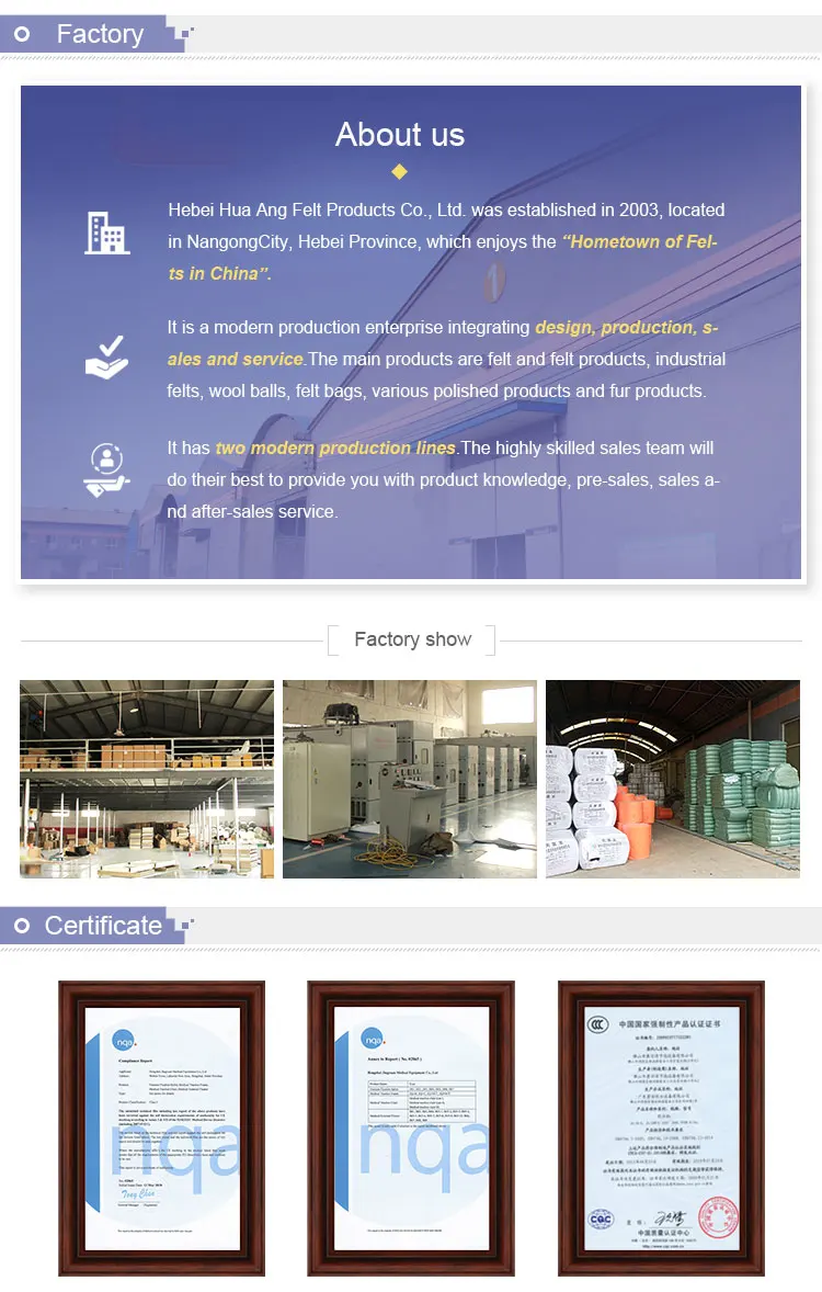 Wholesale High Temperature Resistant 8mm wool felt tube