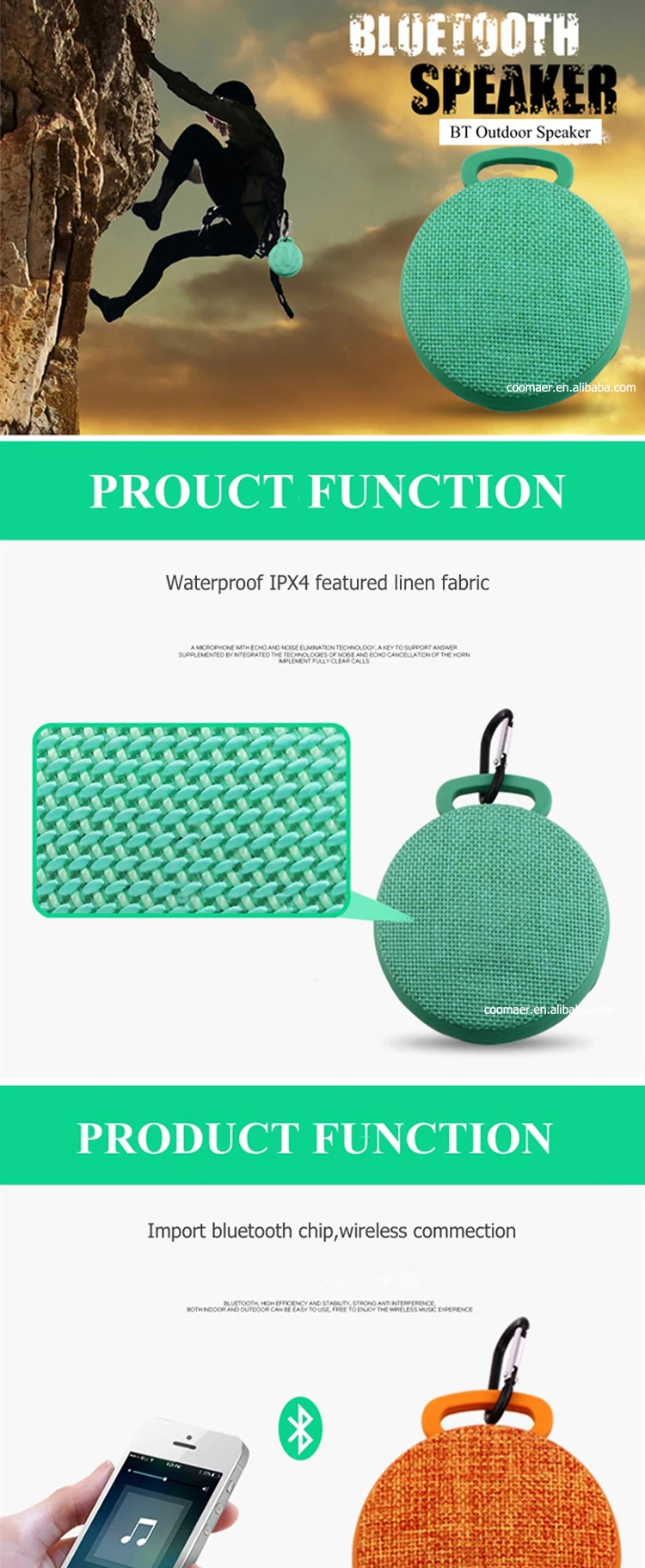 Low Price 3 Watt Round Portable Outdoor Bluetooth Mini Bluetooh Speaker with TF Card slot - ANKUX.COM