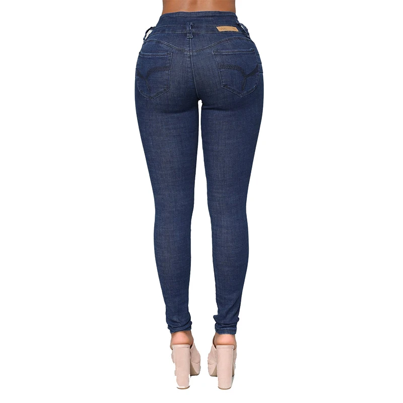 Fashion Slim Fit Bleu Fonc Wanita Jeans Untuk Wanita - Buy 