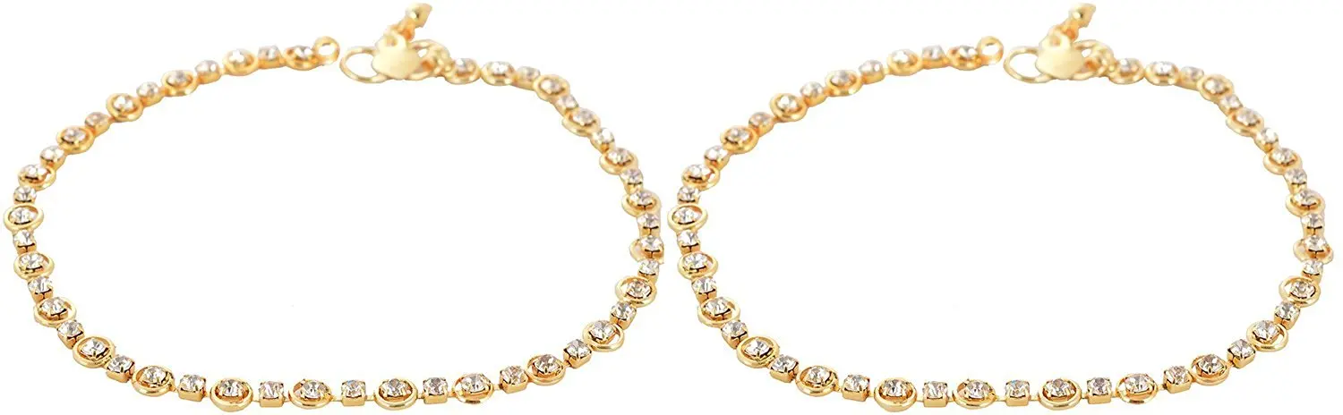 Handicraft Kottage Women's Alloy Anklet (AAG-001, Set of 2)