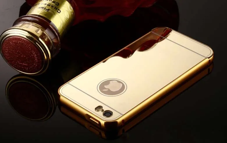 Luxury design case For iphone 5se aluminum 24k metal mirror hard back cover case for iphone