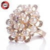 Metal table rose gold beaded rhinestone napkin ring