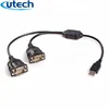 2019 Product USB to Dual Serial DB9 Adapter 2 Port FTDI USB to Serial RS232 Adapter Cable Win 8 XP