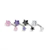 VRIUA Surgical Steel Dangle Navel Rings Crystal Strawberry Navel Bars Fashion Women Belly Button Ring Piercing Body Jewelry