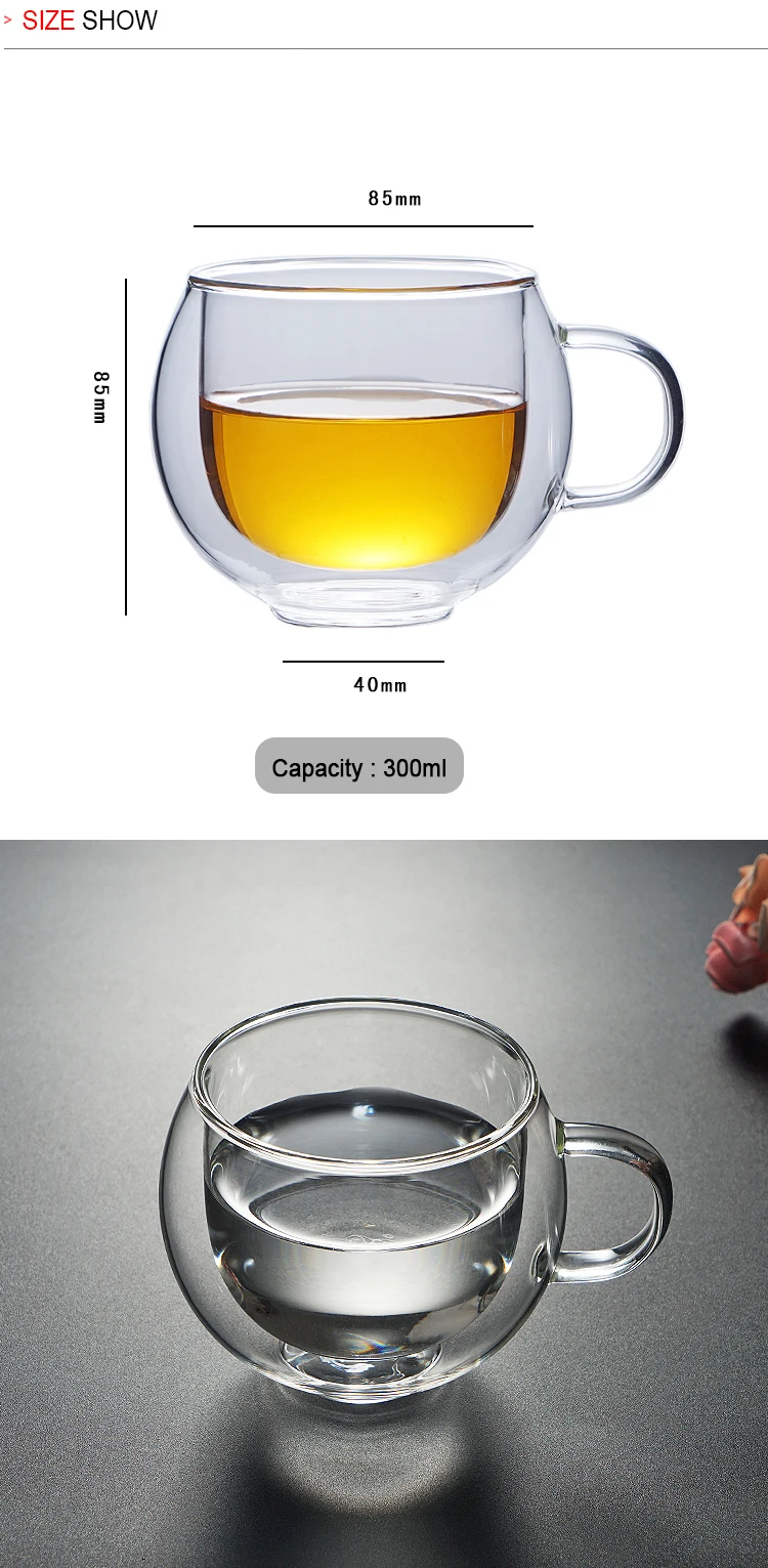 Double Wall Glass Espresso Cups set Insulated Coffee Shot Glasses