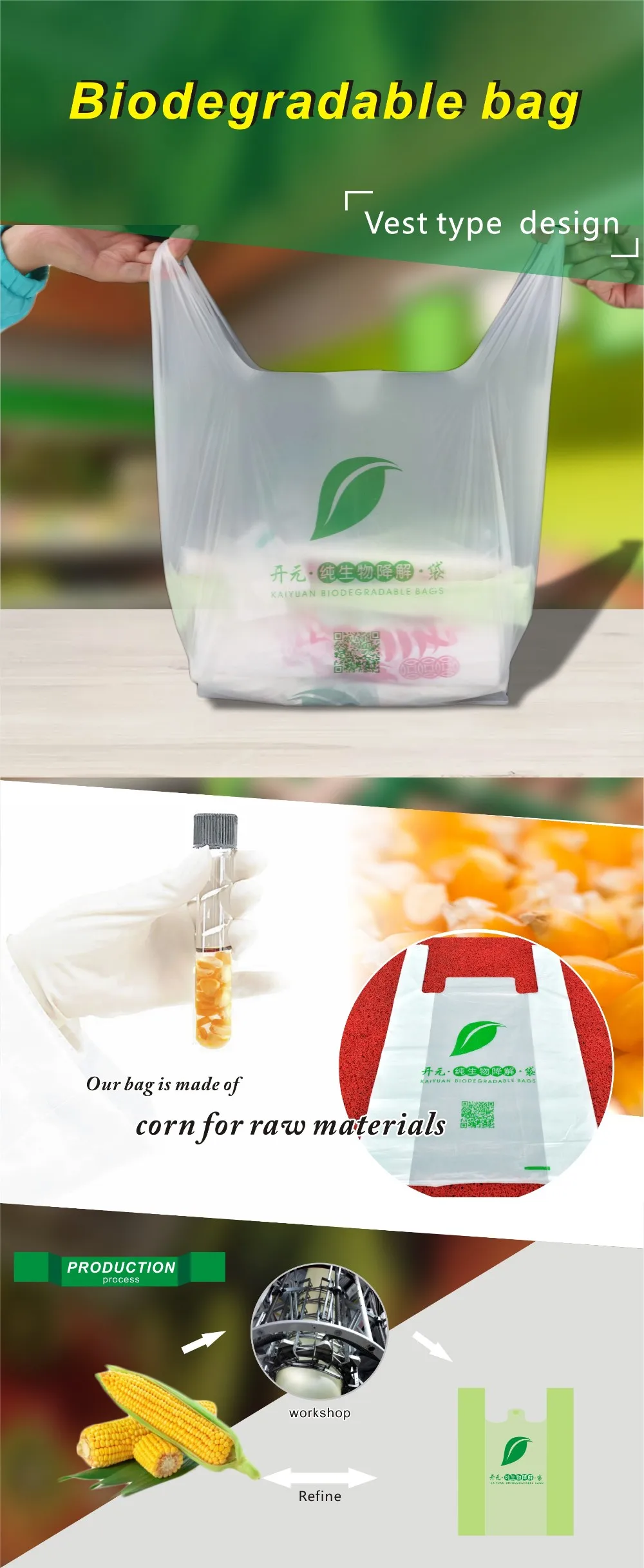 Biodegradable Plastic Garbage Bag Bags Raw Material Biodegradable Bags