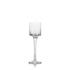 clear long stem glass candle holder set of 3