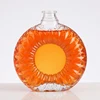 500ml Big Mouth Short Neck Exquisite Carving Butterfly Embossing Crystal Transparent Sun Disk Shape Brandy Bottle