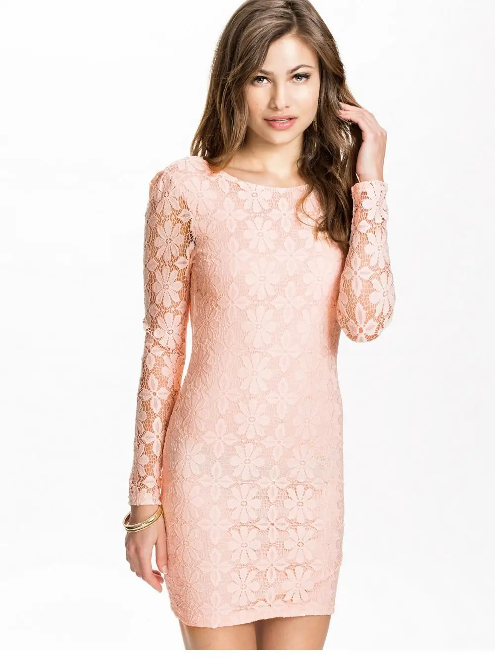 baby pink dress long sleeve