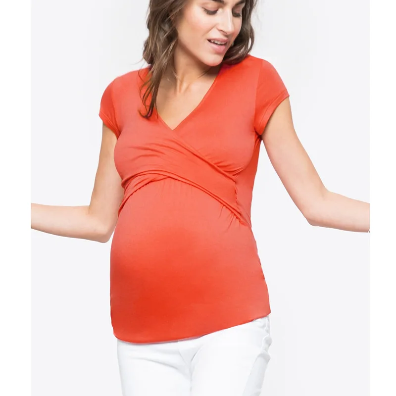 S-XXL Women Pregnant Nursing Baby For Maternity Multifunctionl Blouse T-Shirt 