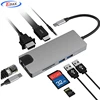Industrial 9 IN 1 UHD Usb-C Multiport Adapter Thunderbolt 3 Docking Station Hub Usb 3.0 Ethernet Rj45 Usb Type C Adapter