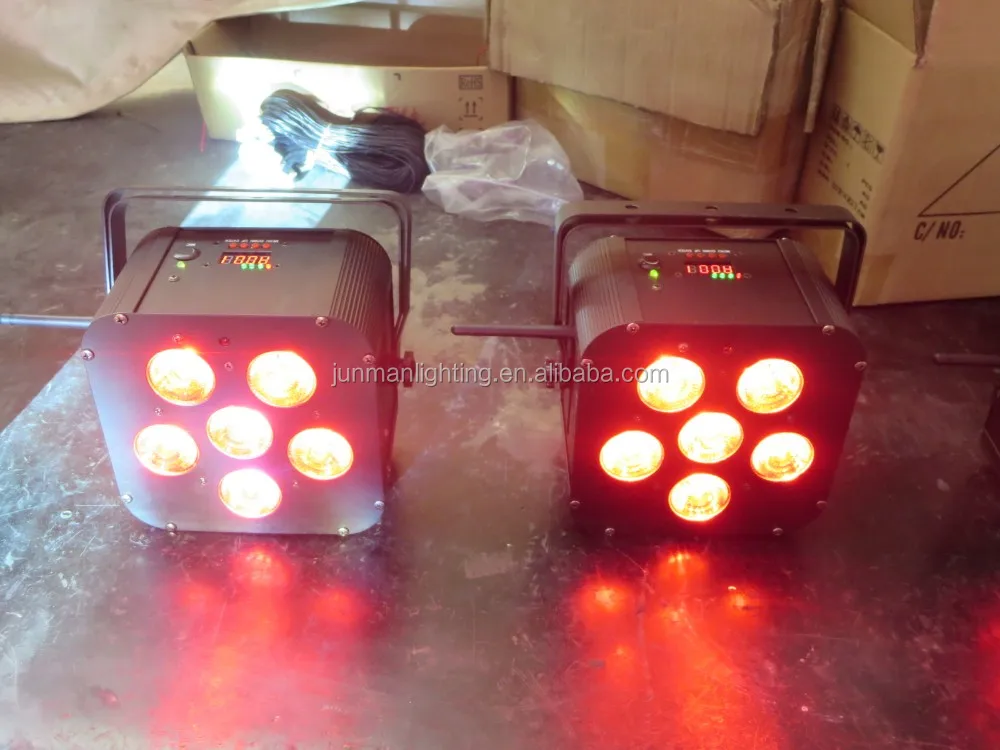 6*18W RGBWA+UV Flat Wireless DMX IR Battery Powered 6 in 1 Led Par64 Uplights DJ Stage Lighting