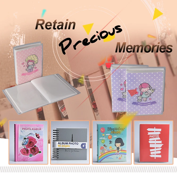 In Stock  4*6 Inches Plastic Cover with Transparent Clear Inner Page PP Photo Album