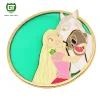 Promotional technique custom stained glass hard enamel lapel pin