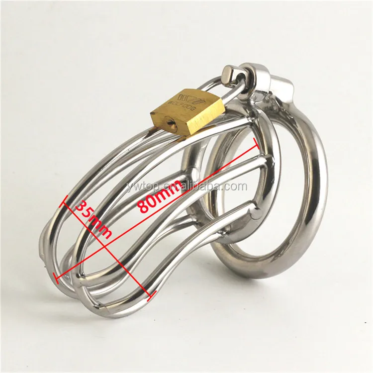 Stainless Steel Hot Male Chastity Device Men Bird Lock Metal Belt Cage 
