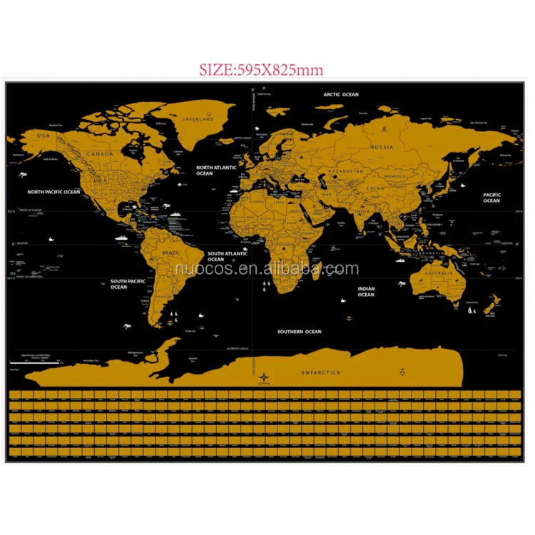 Usine En Gros Personnalisé Carte à Gratter Du Monde Carte Du Monde De Luxe Autocollant Feuille De Revêtement De Couche De Carte De Voyage Buy