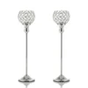 40cm tall table decoration centerpieces crystal metal silver candle holder