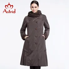 Astrid 2014 Women’s coat high quality spring winter autumn trench slim Hooded fleece falbala Lapel button fashion big size