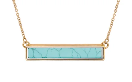fashion gemstone jewelry turquoise square shape stainless steel