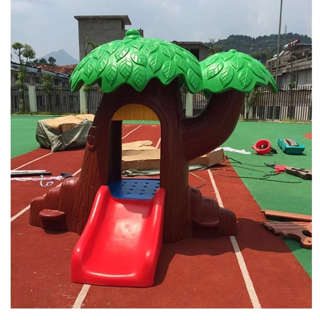 Indoor And Outdoor Kids Plastic Playhouse Magic Tree Slide