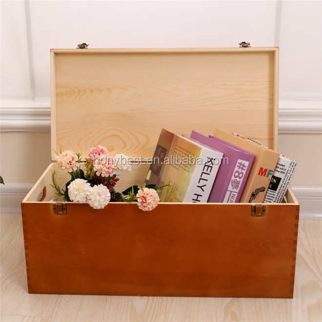 Strong Large Cedar Wood Hamper Gift Boxes Clothes Organizer Box Custom