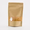 Brown color plain kraft paper bag with window for tea packing