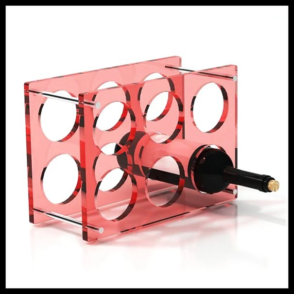 Retail Store Acrylic Wine Bottle Holder Display Stand With Led Light