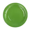 Custom printed plates red and green striped disposable paper tableware party supplies wavy paper plate