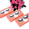 3d makeup double row of false lashes with white crystal packaging box