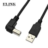 left Angle USB B to straight USB A Male 90-Degree Sync Charger Cord Cable