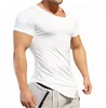 Men's Muscle Bodybuilding T Shirts Irregular Fitness Gym Workout Tees