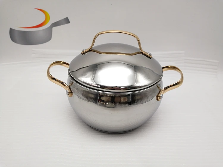 Factory 12pcs Goldplated Knob And Handle Stainless Steel Cookware Set