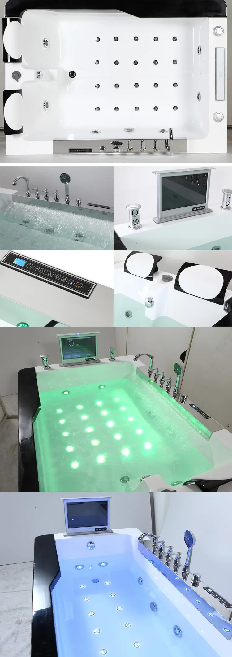 Hsb229 One Piece Whirlpool Tub Shower Combo/ Couple Bathtub/ Bathtub With Tv Buy One Piece