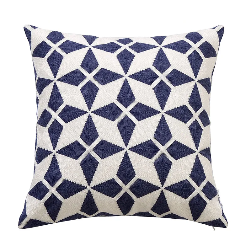 Snow Orchid Best Home Print Decorative Geometry Zipper Throw Navy Snow Orchid Best Home Print Decorative