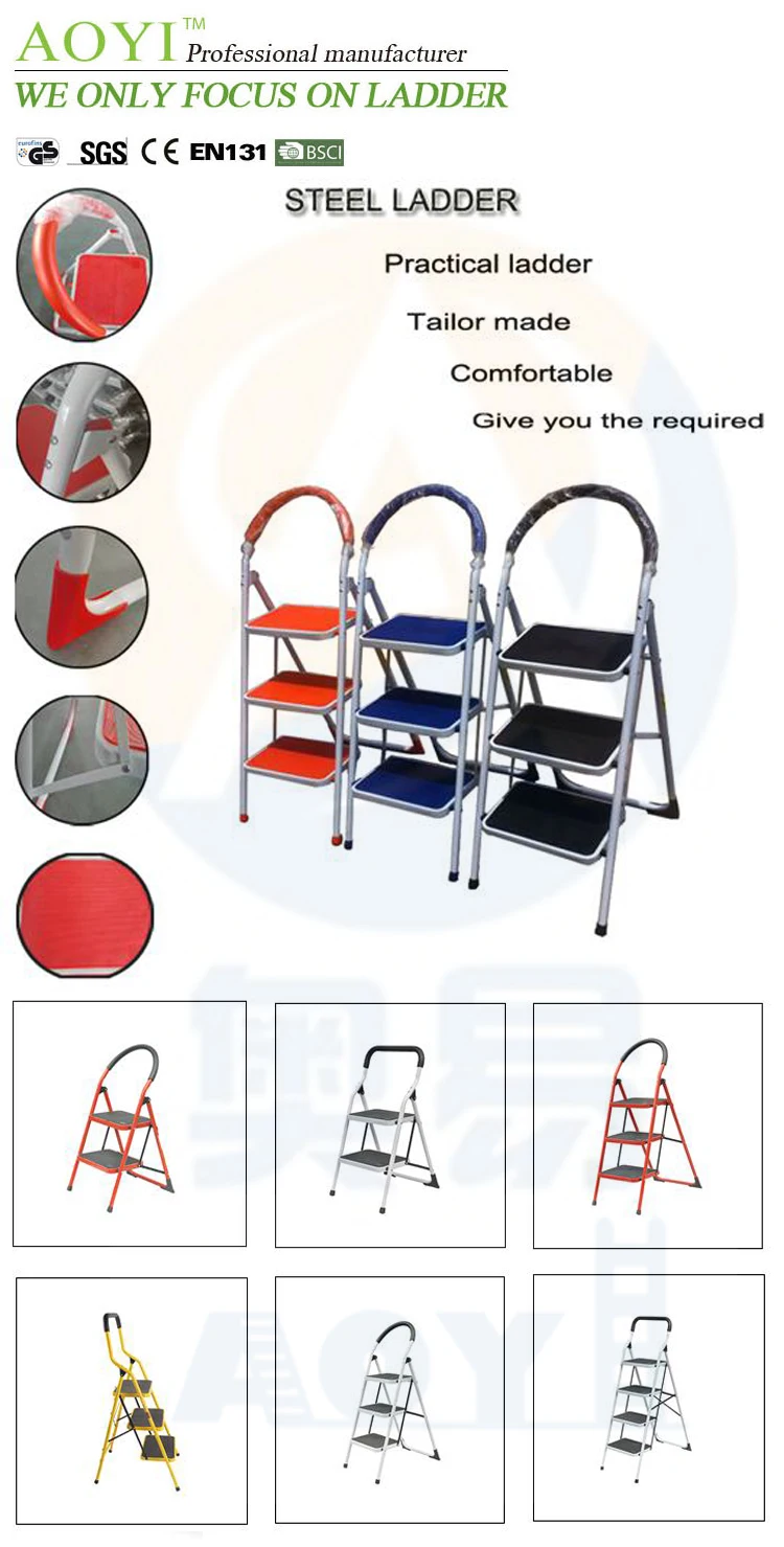 2 Steps House Hold Iron Ladder / Iron Thickening Wide Step Ladder