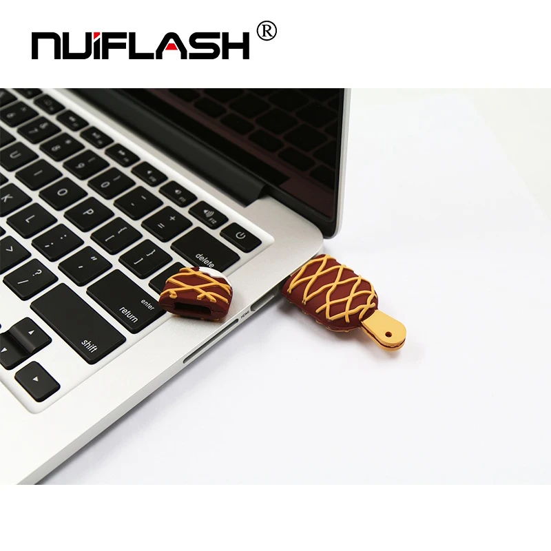 Cute chocolate ice cream shaped cartoon usb2.0 memory stick 8gb 16gb 32gb 64gb - ANKUX.COM