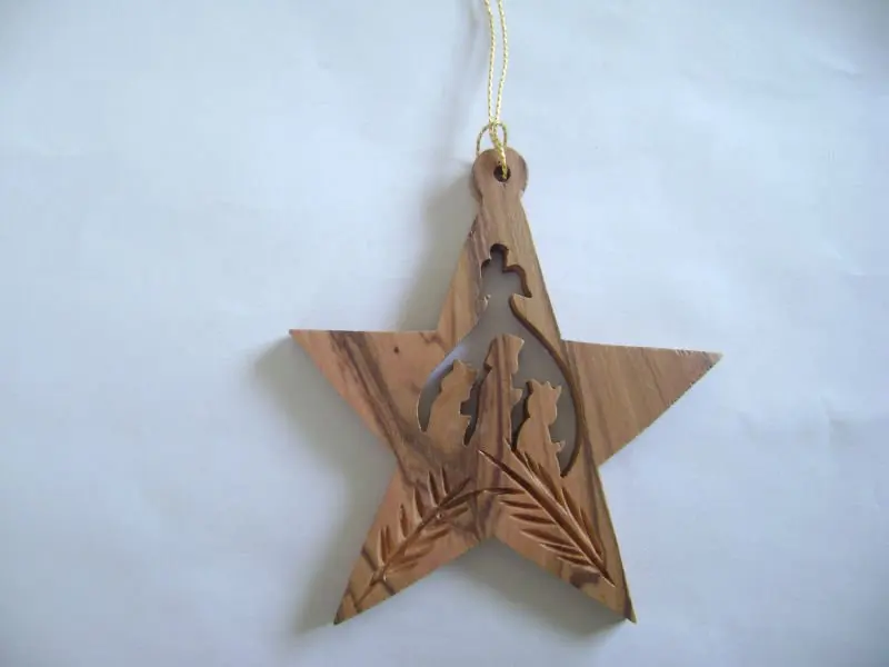 Palestine Hand Carved Wooden Christmas Tree Ornament, View wooden ...