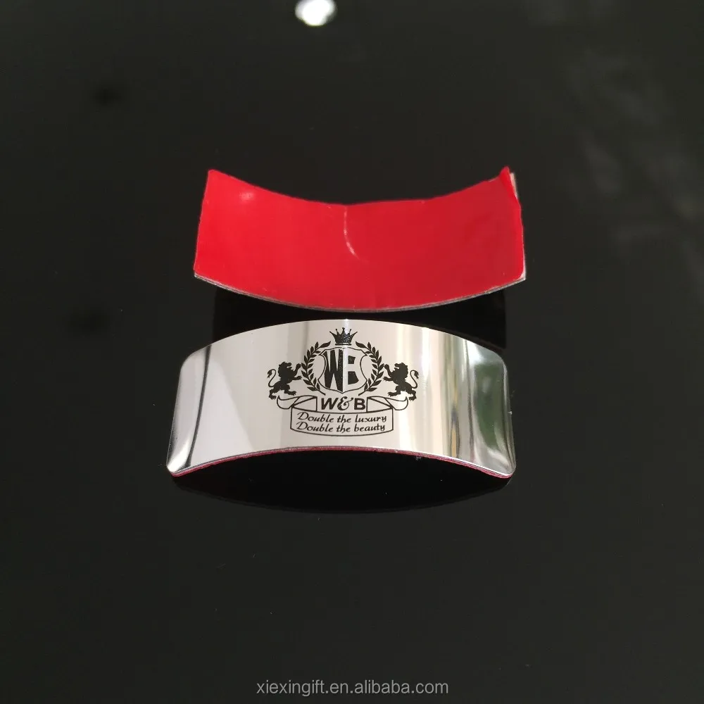 Custom gold engraved metal self adhesive nameplate with logo