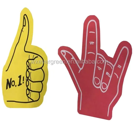 Funny Cute Cheering Foam Hand Big Eva Foam Cheering Hands Blank Foam