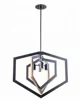(C)UL& ETL listed adjustable modern wood frame with antique graphite finish pendant chandelier lighting