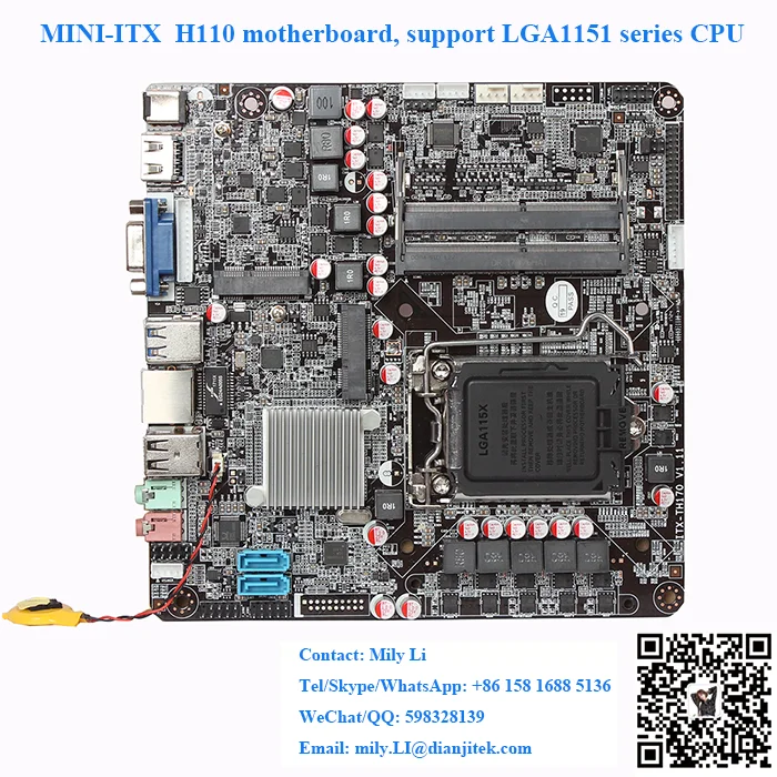 Mini Itx Lga 1151 Socket Motherboard With 12v,19v Dc Power Input For ...