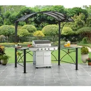 Arched Hard Top Grill Gazebo Kit Outdoor Patio Furniture Barbecue Shelter